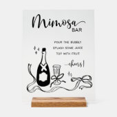 Whimsical Mimosa Bar Acrylic Sign Acryl Bord (Voorkant)