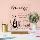 Whimsical Mimosa Bar Acrylic Sign Acryl Bord (Huwelijk)