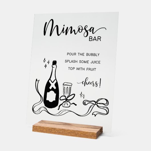 Whimsical Mimosa Bar Acrylic Sign Acryl Bord (Hoek)