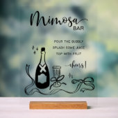 Whimsical Mimosa Bar Acrylic Sign Acryl Bord (Neutraal)