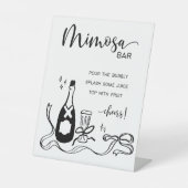Whimsical Mimosa Bar Reclamebord Met Voetstuk (Voorkant)