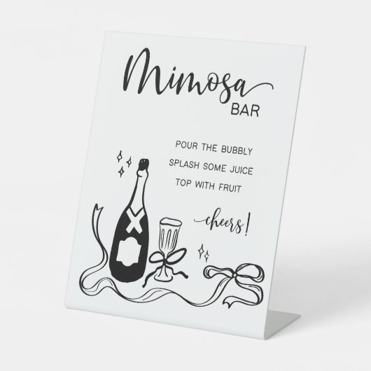 Whimsical Mimosa Bar  Reclamebord Met Voetstuk (Voorkant)