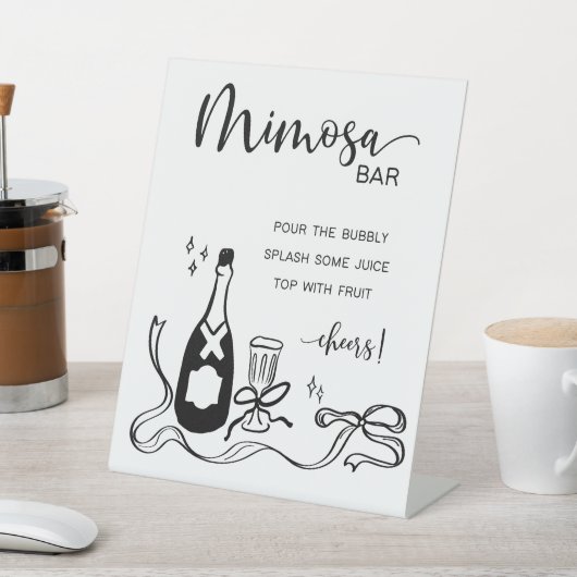 Whimsical Mimosa Bar Reclamebord Met Voetstuk (Insitu)
