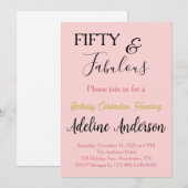 Whimsical Minimaal 50 en Fabulous Roze Goud Zwart Kaart (Voorkant / Achterkant)