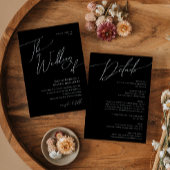 Whimsical minimaal script alles in een bruiloft va kaart