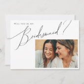 Whimsical Minimal Photo Bridesmaid proposal Kaart (Voorkant)