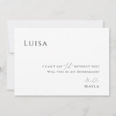 Whimsical Minimal Photo Bridesmaid proposal Kaart (Achterkant)