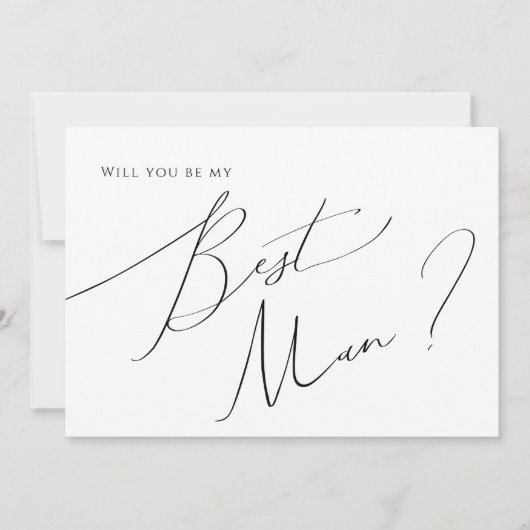 Whimsical Minimal Script Best Man proposal Kaart (Voorkant)
