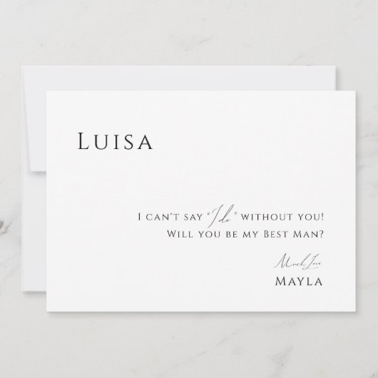 Whimsical Minimal Script Best Man proposal Kaart (Achterkant)