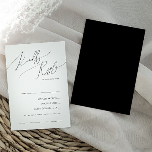 Whimsical Minimal Script | Black Song Request RSVP