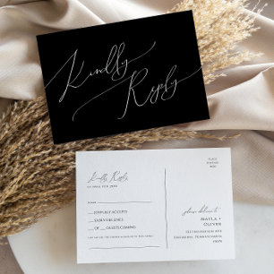 Whimsical Minimal Script   Black Song Request RSVP Briefkaart