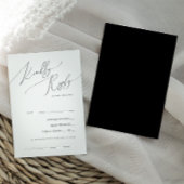 Whimsical Minimal Script | Black Song Request RSVP Kaartje