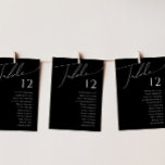 Whimsical Minimal Script Black Table Number Chart<br><div class="desc">Deze whimsical minimale zwarte tabelcijferkaart met scripts is perfect voor uw klassieke, eenvoudige zwarte en witte, minimale moderne boho bruiloft. Het ontwerp biedt elegante, delicate en romantische handgeschreven kalligrafie met een formele shabby chic typografie. De blik zal goed gaan met om het even welk trouwseizoen: lente, zomer, herfst, of winter!...</div>