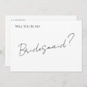 Whimsical Minimal Script Bridesmaid Proposal Card Kaart (Voorkant / Achterkant)