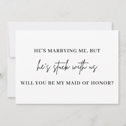 Whimsical Minimal Script Bridesmaid proposal Kaart (Voorkant)