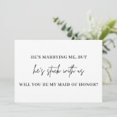 Whimsical Minimal Script Bridesmaid proposal Kaart (Staand voorkant)