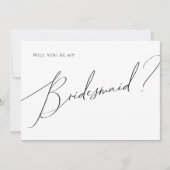 Whimsical Minimal Script Bridesmaid proposal Kaart (Voorkant)