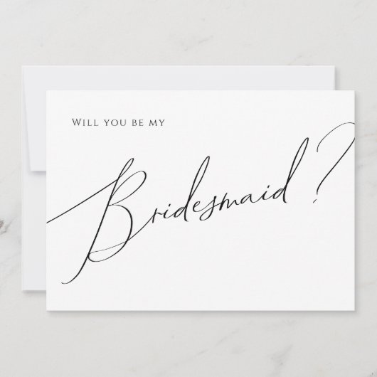 Whimsical Minimal Script Bridesmaid proposal Kaart (Voorkant)