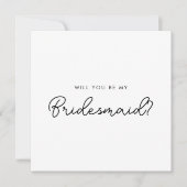 Whimsical Minimal Script Bridesmaid proposal Kaart (Voorkant)