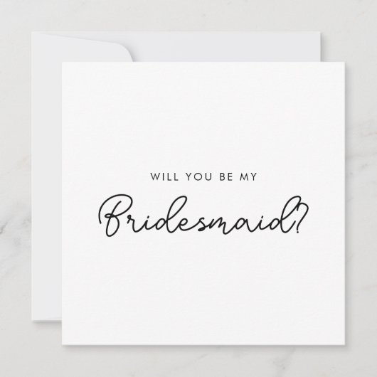 Whimsical Minimal Script Bridesmaid proposal Kaart (Voorkant)