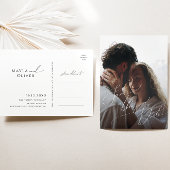 Whimsical Minimal Script Full Photo Save the Date Uitnodiging Briefkaart