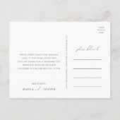 Whimsical Minimal Script Photo Wedding Hartelijk d Briefkaart (Achterkant)