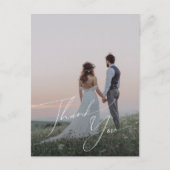 Whimsical Minimal Script Photo Wedding Hartelijk d Briefkaart (Voorkant)