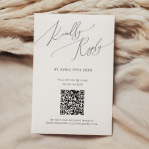 Whimsical Minimal Script QR Code RSVP Card
