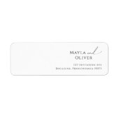Whimsical Minimal Script Return Address Label (Voorkant)