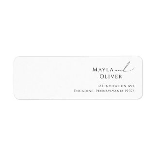 Whimsical Minimal Script Return Address Label