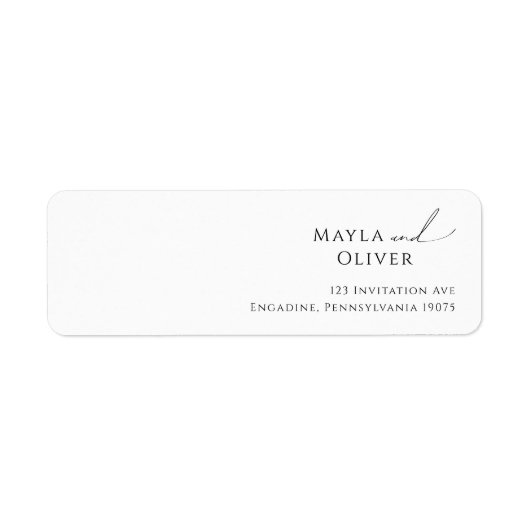 Whimsical Minimal Script Return Address Label (Voorkant)