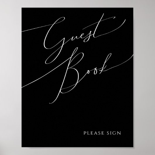 Whimsical Minimal Script | Zwart handboek Poster (Voorkant)