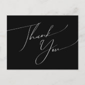 Whimsical Minimal Script | Zwarte bruiloft Harteli Briefkaart (Voorkant)