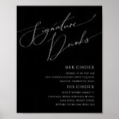 Whimsical Minimal Script | Zwarte Signature-dranke Poster (Voorkant)