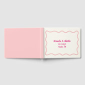 Whimsical Minimal Wavy Sweet Border Pink Wedding Gastenboek (Volledig)