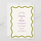 Whimsical minimale golvende rand handgeschreven Ca Save The Date (Voorkant)