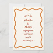Whimsical minimale golvende rand handgeschreven ja save the date (Voorkant)