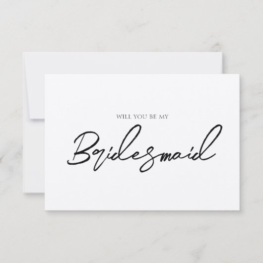 Whimsical Minimale Kraft Bridesmaid-voorstel Kaart (Voorkant)