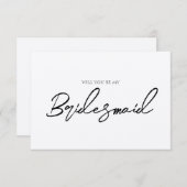 Whimsical Minimale Kraft Bridesmaid-voorstel Kaart (Voorkant / Achterkant)
