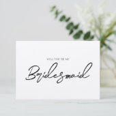 Whimsical Minimale Kraft Bridesmaid-voorstel Kaart (Staand voorkant)