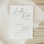 Whimsical-minimalist bij het script Song Request R RSVP Kaartje