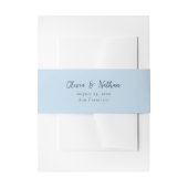 Whimsical Minimalist Blue Calligraphy Wedding Uitnodigingen Wikkel (Voorkant Voorbeeld)