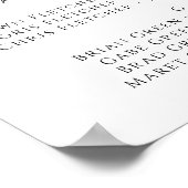 Whimsical Minimalist Script Alfabetical Seating P Poster (Hoek)