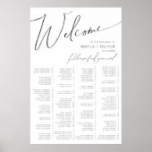 Whimsical Minimalist Script Alfabetical Seating P Poster (Voorkant)