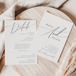Whimsical Minimalist Script All-in-One Weddenschap Kaart
