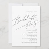 Whimsical Minimalist Script Bachelorette Party Inv Kaart (Voorkant)