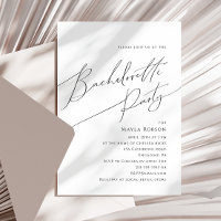 Whimsical Minimalist Script Bachelorette Party Inv