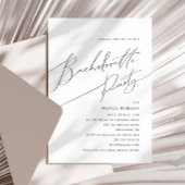 Whimsical Minimalist Script Bachelorette Party Inv Kaart