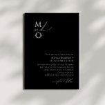 Whimsical Minimalist Script Black Monogram Weddens Kaart<br><div class="desc">Deze grillige minimalistische script zwarte monogram bruiloft is perfect voor je klassieke, eenvoudige zwarte en witte, minimale moderne boho bruiloft. Het ontwerp biedt elegante, delicate en romantische handgeschreven kalligrafie met een formele shabby chic typografie. De blik zal goed gaan met om het even welk trouwseizoen: lente, zomer, herfst, of winter!...</div>