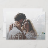 Whimsical Minimalist Script Faded Foto Save The Date (Voorkant)